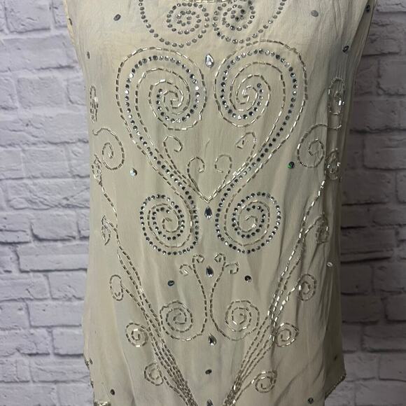 Vintage Diane Gilman Silk Beaded Tank - Picture 2 of 14